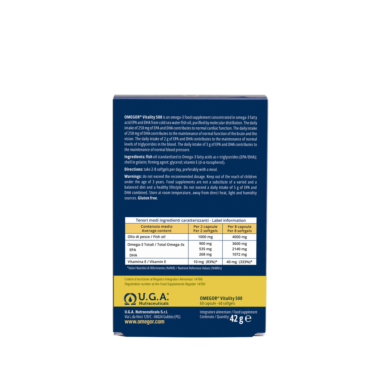 OMEGOR Vitality 500 - 60 cápsulas